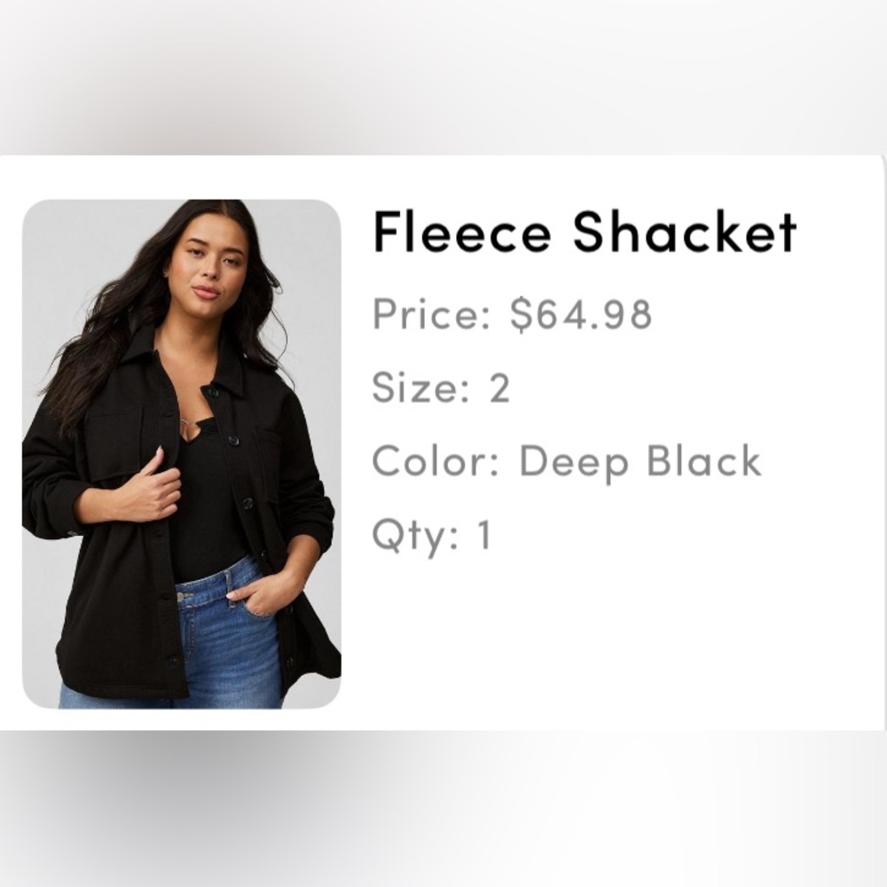 Torrid Fleece Shacket - Picture 2 of 2